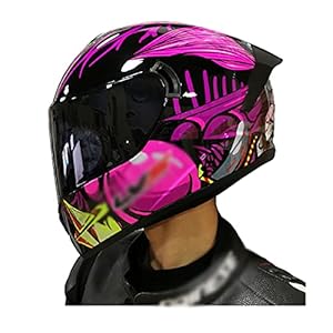 LIXIAOHONGG Motorhelm ECE , motorhelmen, Racing motorhelm met zonneklep goedgekeurd glasvezel Shell ECE goedgekeurde…