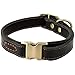 wangstar Luxury Real Leather Dog Collar, Heavy Duty Buckle Dog Leather Collar for Small Medium Large Dogs, Stylish Design with Strong Quick Release Brass Buckle (L, Black)