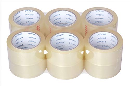 Pckpgon Clear Heavy Duty Packing Tape, 12 Rolls, 1.88 Inch x 60 Yard, 2.7mil Thick, for Shipping, Moving Boxes