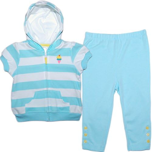 Amazon Co Jp カーターズ Carter S 水色パーカーセット 女の子ベビーブルーxホワイトボーダーアイスクリームパーカー ジャケット ピンクコーデパンツ上下2点セット 9months 67cm 72cm 9ヶ月用 出産祝いギフト 上下セット 並行輸入品 服 ファッション小物