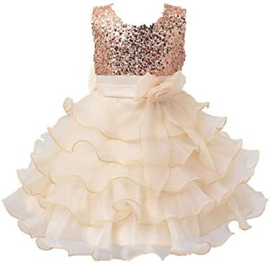 SOFYANA Girl's Sequined A-Line Knee-Length Dress