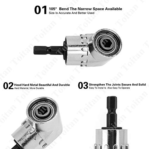 image for Toitan Right Angle Drill, 105° Multifunction Right Angle Driver Angle