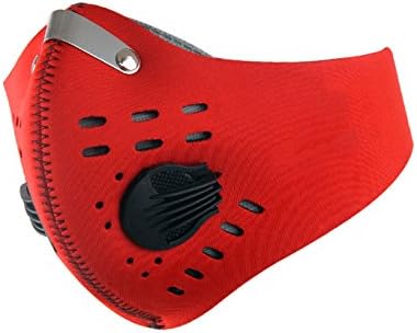 HONGZHESHEN Activated Carbon Dustproof Mask Face Mask Filtration Exhaust Gas Anti Pollen Allergy PM2.5 Dust Mask Filter for Running Cycling and Other Outdoor Activities (red)