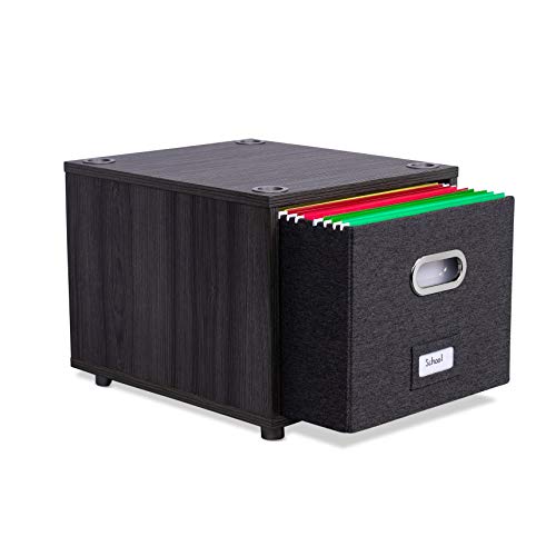 BIRDROCK HOME Rolling File with 1 Lateral Drawer Decorative Storage Shelf for Blankets