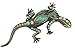 Alilang Gunmetal Tone Green Rhinestones Antique Vintage Lizard Brooch Pin