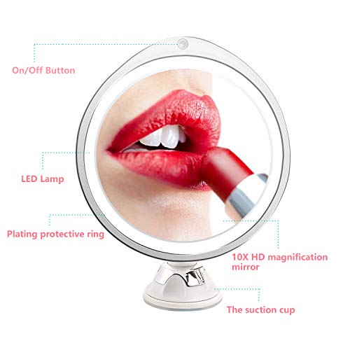 image for FUKUGAWA&CO Updated 2019 10X Magnifying Makeup Vanity Mirror with Ligh