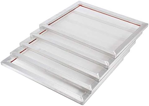 INTSUPERMAI 6pc 20inch x24inch Aluminum Silk Screen Frame with 160 Mesh White Pre-Stretched Silk Screen Printing Frame