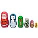 BestPysanky 6 Plastic Nesting Dolls - Santa, Snowman, Reindeer, Tree, Elf & Gingerbread