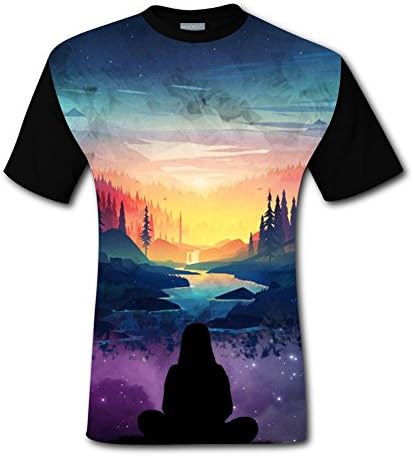 Crew Neck New Trendy Tee Shirt 3D Personalized With Sunrise For Men L