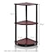 Furinno Turn-N-Tube 3-Tier Corner Display Rack Multipurpose Shelving Unit, Dark Cherry/Black