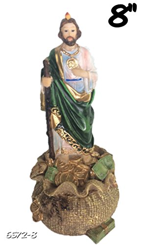Saint Jude on Money Sack San Judas Tadeo St Statue Catholic Figure Figurine 8 Inch