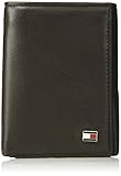 Tommy Hilfiger Men's RFID Blocking Leather Oxford Trifold Wallet With Interior Zipper, brown, One Size
