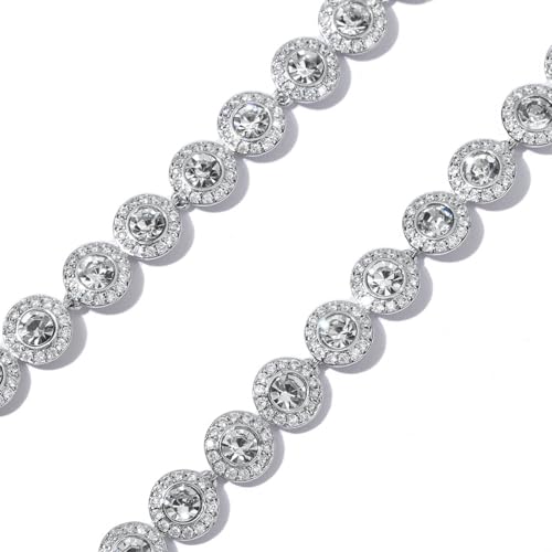 ZOEY Angelic Crystal Necklace & Bracelet - 18K Plated 38-40.5cm Adjustable Chain, 18.5-21cm Extendable Bracelet, Elegant Around Crystal Jewelry