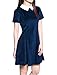 Allegra K Women Contrast Doll Collar Fit and Flare Dress M Blue