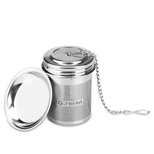 Gifbera Loose Leaf Tea Ball Infuser & Cooking Strainer 2 Pack Set, Stainless Steel Extra Fine Mesh Tea Infuser Diffuser with Chain Hook for Brewing Loose Leaf Tea, Spices & Seasonings