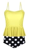 Angerella Women's High Waisted Swimsuit Ruffles Top Two Piece Tankini