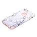 AOKER iPhone 7 Case, [Marble Design] [Pink Series] Dual Layer Anti-Scratch Shockproof Bumper Hard Back Cover Soft Silicone Full-Body Protective Case Fit for iPhone 7 4.7 inch (Rosegold)