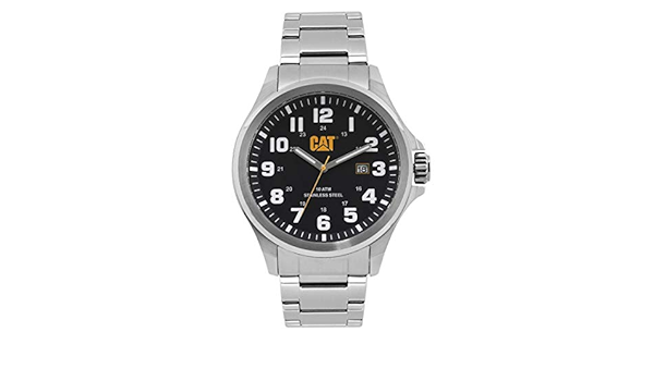 CAT Operator heren Quartz horloge met zwarte wijzerplaat Analoog Display en  zilver roestvrij stalen armband PU.141.11.111 : Amazon.nl: Kleding,  schoenen \u0026 sieraden