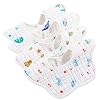 NUOBESTY 4 Stks Slabbetje Baby Bandana Katoen Kwijlen Slabbetjes 360 ° Draaien Maaltijd Slabbetje Speeksel Handdoek Voor…