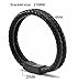 Meangel Genuine Leather Bracelet for Men Stainless Steel Braid Bangle With Magnetic Buckle Clasp