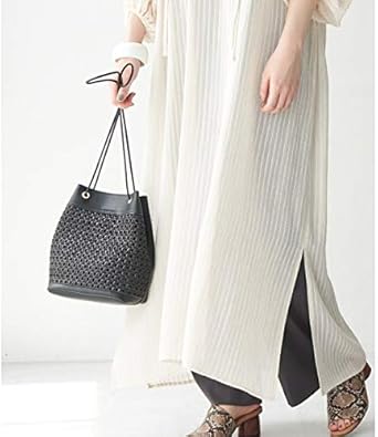 Amazon ロペピクニックパサージュ メッシュコンビバケットショルダーバッグ ブラック 01 F レディースバッグ 財布