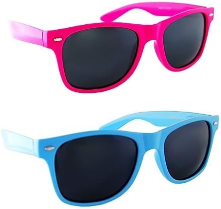 Lot of 2 Nerd Glasses Buddy Holly Blue and Pink Frames Dark Lenses