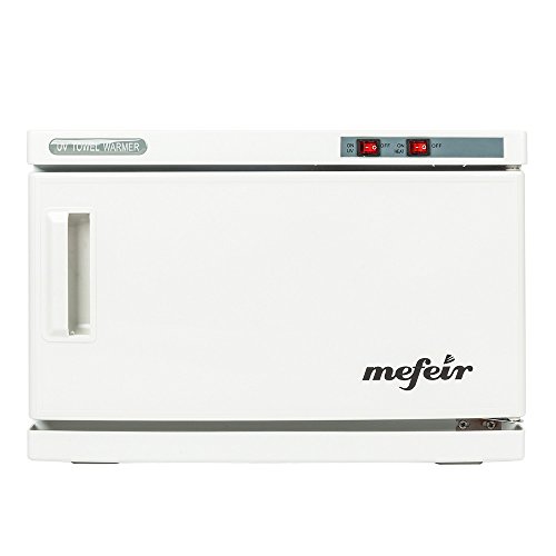 Mefeir Hot Towel Warmer Cabinet UV Sterilizer with a Tong, 2 in 1 Professional Tabletop Salon Heater Ultraviolet Sanitiz