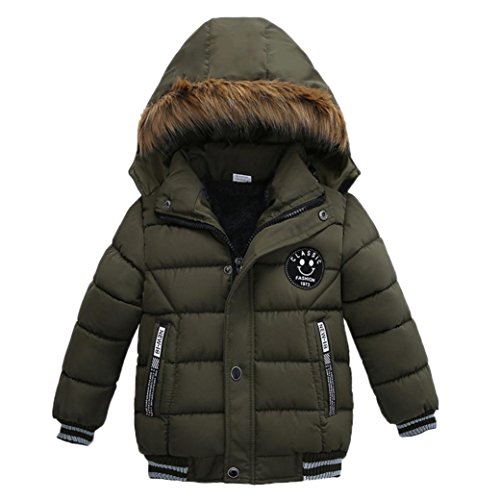 Sunbona Toddler Baby Boys Autumn Winter Down Jacket Coat Warm Padded Thick Outerwear Clothes (5T(3~4years), Green)