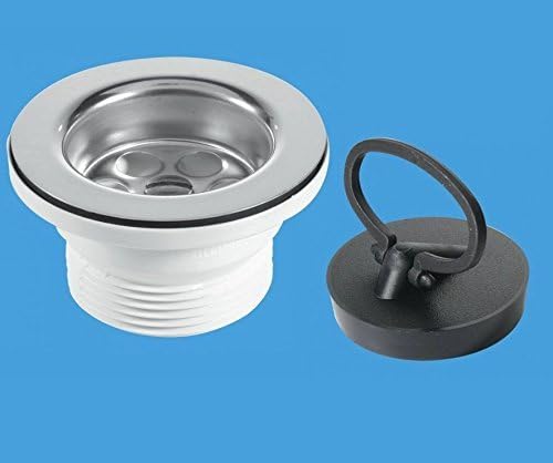 MCALPINE KITCHEN SINK WASTE & PLUG SET, White