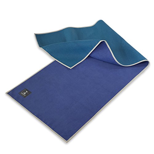 Gummy GripÂ CushÂ YogaÂ TowelÂ -Â 100% Microfiber TopÂ -Â Gummy Grip Silicone Backing Grips Mat - No Uncomfortable Raised Dots - Get the Gummy Blue Difference - Makes Great Travel Yoga MatÂ â€“Â 24"Â x 72"