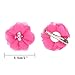 Habibee 20 Pcs Hair Clips 2.2inch Chiffon Flower with Rhinestone Bead Pearl for Baby Grils