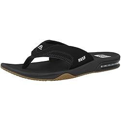 Reef Men's Sandals, Fanning, Black/Silver, 12