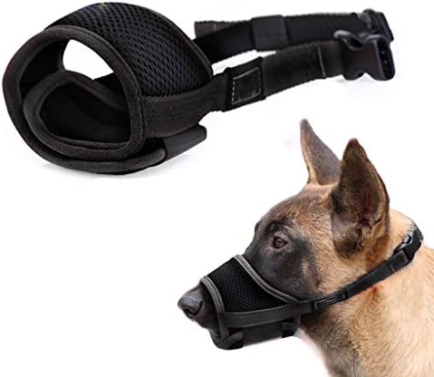 DOG MOUTH COVER Dog Muzzle/Nylon Dog Muzzle - Anti-Biting Barking Secure Fit Dog Muzzle - Mesh Breathable for Small Medium Large Dogs 5 Sizes 3 Colors(Select),Black,L