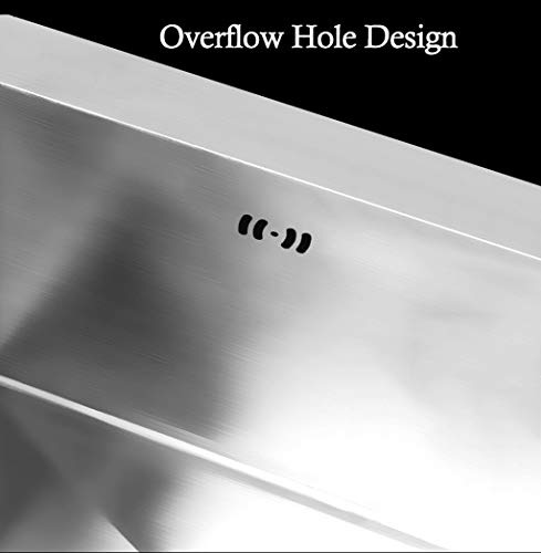 JYHW Küche 304 Edelstahl-Drahtziehen Eindickung Einzelnes Waschbecken Sink Sink 58 × 43cm – Bild 7