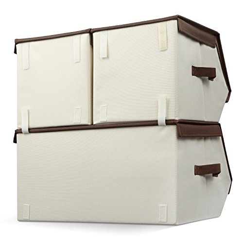 image for Miusco Collapsible Storage Bin with Magnetized Lid, Closet Stackable S