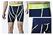 TSLA Men's Athletic Compression Shorts, Sports Performance Active Cool Dry Running Tights, Zero Shorts Navy & Yellow, Large