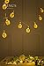 Ling's moment Novel Gold Metal Mesh Pineapple LED Lantern String Lights Battery Powered for Outdoor Wedding Party,Fairy's Camping Tent Decor (Warm White)
