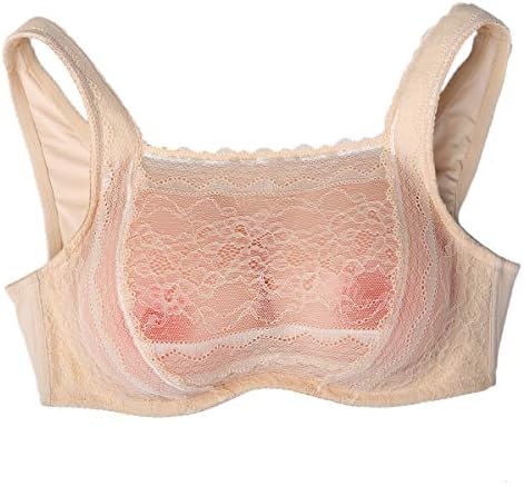 ZMASI Silicone Fake Breast Forms Enhancer Lace Mastectomy Prosthesis Breasts Bras Set for Crossdresser Transgender
