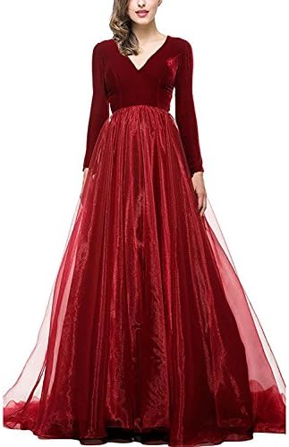 Women Lace Long Sleeve Prom Evening Dresses Maxi Pockets Bridesmaid Formal Gowns