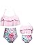 WIWIQS Family Matching Swimwear Baby Girls Floral Printed Bikini Set Pink 92