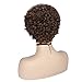 WIGER Afro Kinky Curly Wig Human Hair for Black Women Short Medium Brown Afro Wigs Curly Human Hair Wig for African American 6.5 Inch