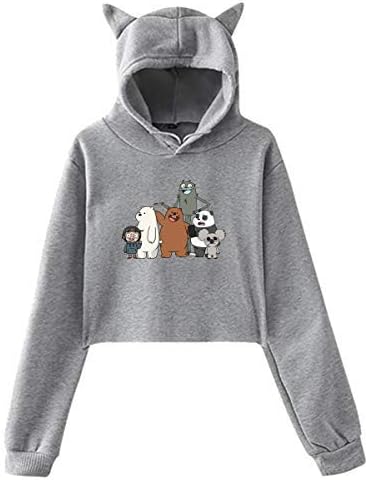 YURENYU Cartoon We Bare Bears Cap Cat Ear Long Sleeve Fashion Hoodie Women