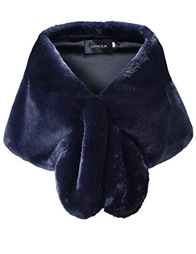 Caracilia Faux Fur Shawl Wrap Stole Winter Bridal Wedding Party Evening/Wedding Cape