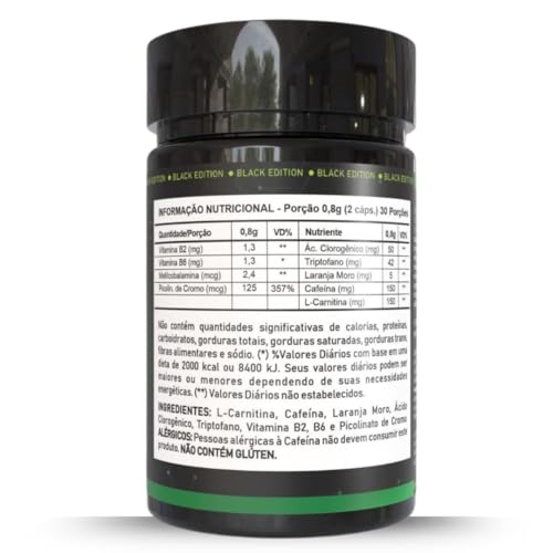 2x Termogênico Intensity Black Edition 120 Capsúlas - 60 Porções | ENERGIA AUMENTADA, FOCO, FORÇA, CONCENTRAÇÃO E MEMÓRIA | Rotina e treinos intensos.