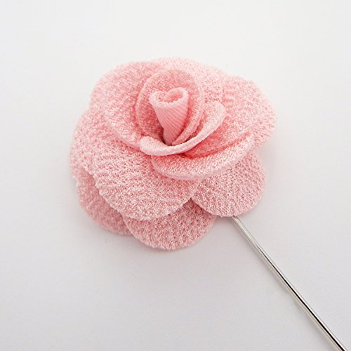 RareLove 12pcs White Lapel Pin Rose Wedding Boutonniere Set For Men Flower (pale pink)