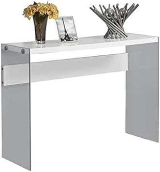 Amazon Com Bowery Hill Tempered Glass Console Table In Glossy