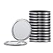 Getinbulk Compact Mirrors Bulk, Set of 12 Round Double-Sided 1X/3X Magnification PU Leather(Black, 3.15 inches)