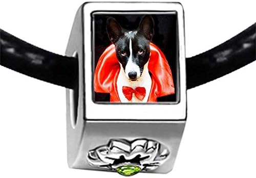 little dog Halloween costume Photo Peridot Crystal August Birthstone Flower Bead Charm Bracelets