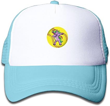 Jiajialiu Mesh Back Trucker Cap Softball Unicorn Adjustable Printing Cool Snapback Hat For Kids
