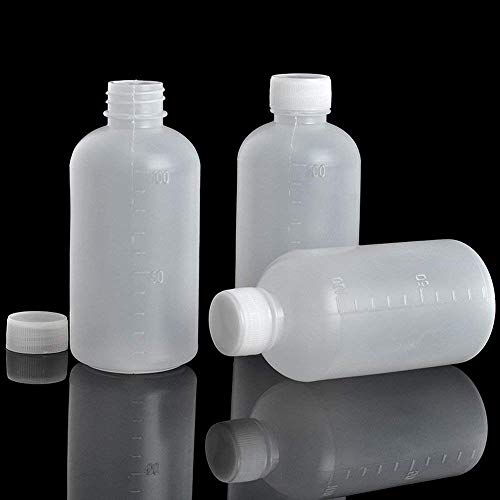 GDGY 20Pcs 100Ml 3.4OZ PE Plastic Empty Small Mouth Graduated Lab Chemical Container Reagent Bottle (100ML20 Pcs) - Thumbnail 3